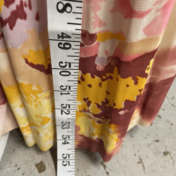 Vintage Maxi Dress Size 11 Small Abstract Print Flutter Sleeves Boho 60s 70s - Picture 7 of 9